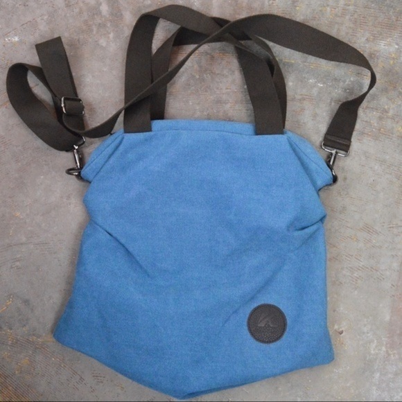 Crossbody Shoulder Canvas Messenger Bag, Ocean Blue & Brown - Picture 12 of 12